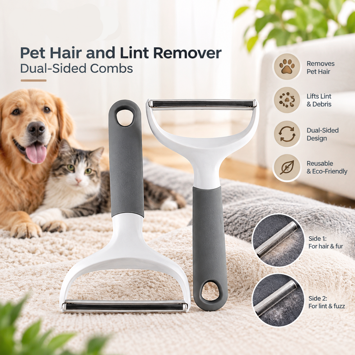 Dual-Sided Pet Hair Remover